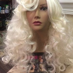 WT platinum blonde synthetic hair wig